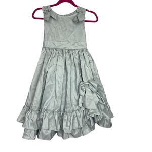 Girls Vintage  Sugar Plum Full Skirt Dress Size 5-6 Formal Long With Bows